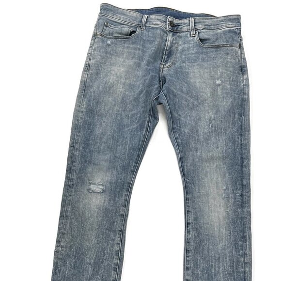 G Star Raw 3301 Deconstructed Super Slim Blue Stretch Jeans Mens 32 x 34 - Picture 2 of 10